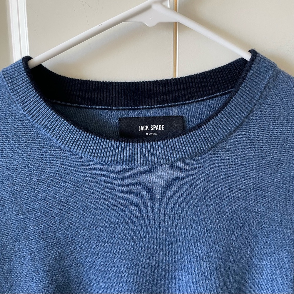 Jack Spade New York Wool Blend Crew Neck Blue Knit Sweater Size Small - Picture 2 of 7